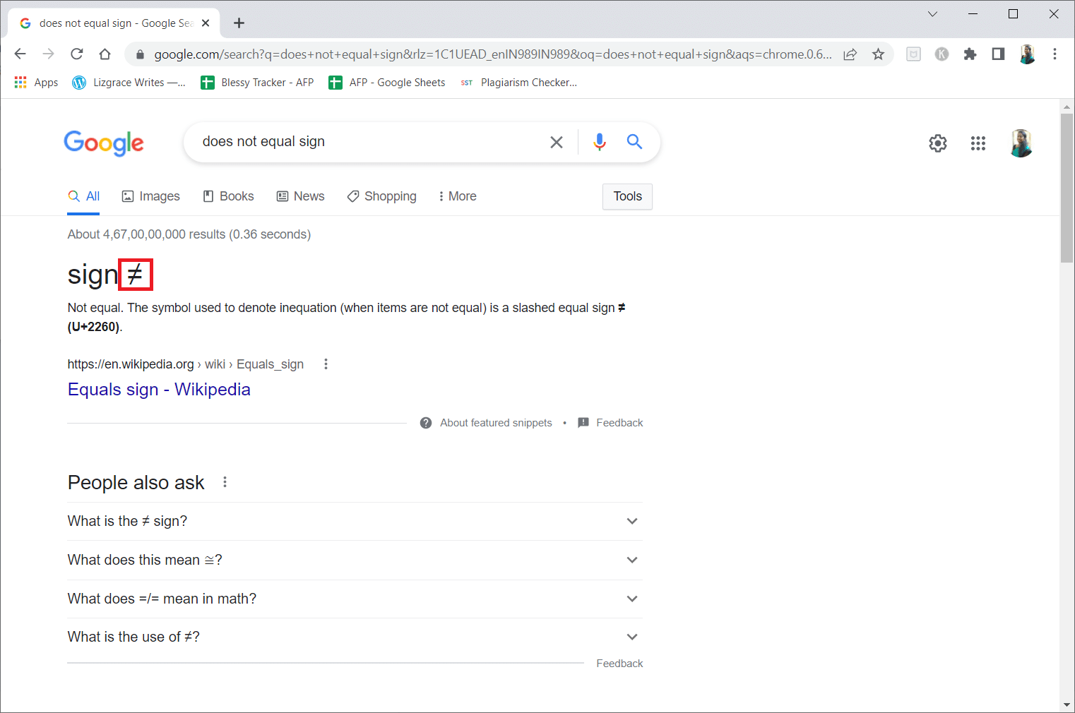Select the symbol from the sample of search results
