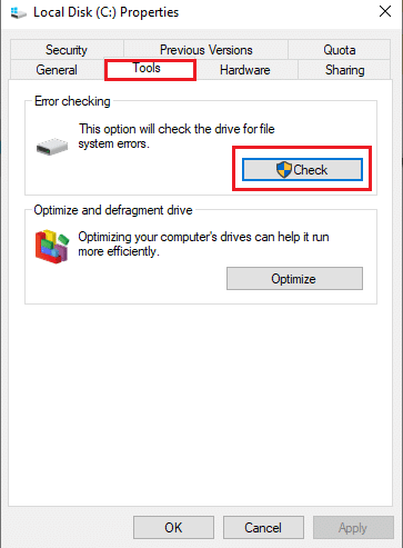 Select the Tools tab and click Check for system errors. Fix Dota 2 Disk Write Error