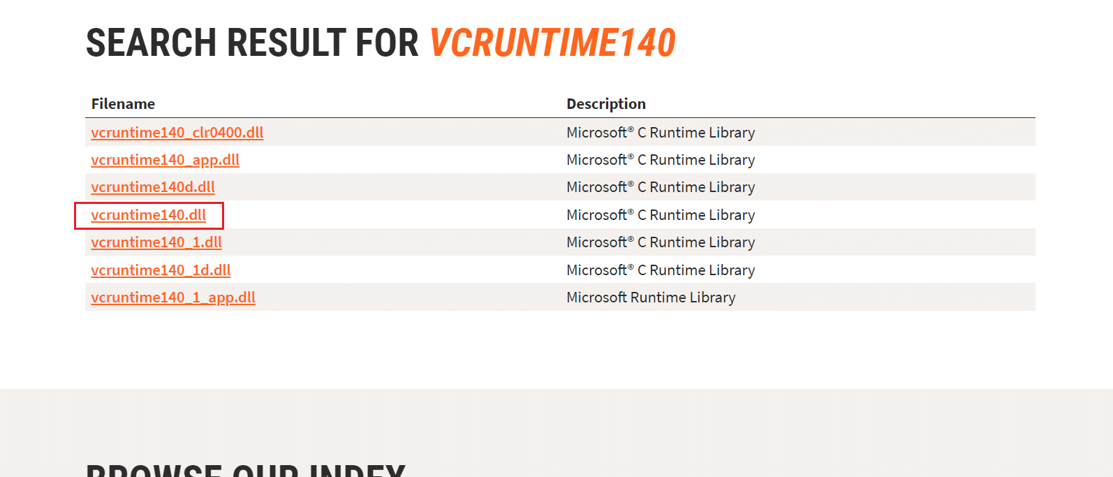 select the vcruntime140.dll in dll files.com