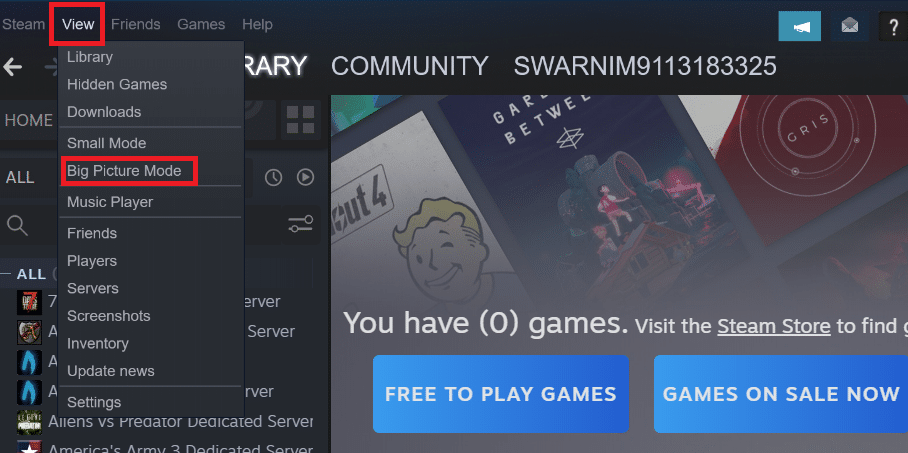 click on View and select Big Picture Mode. Fix Steam Client Bootstrapper Is Not Responding