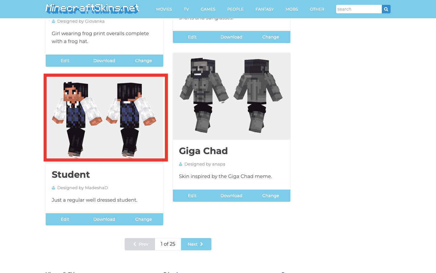 selecting a skin pack from the minecraftskins website. How to Change Skin in Minecraft PC