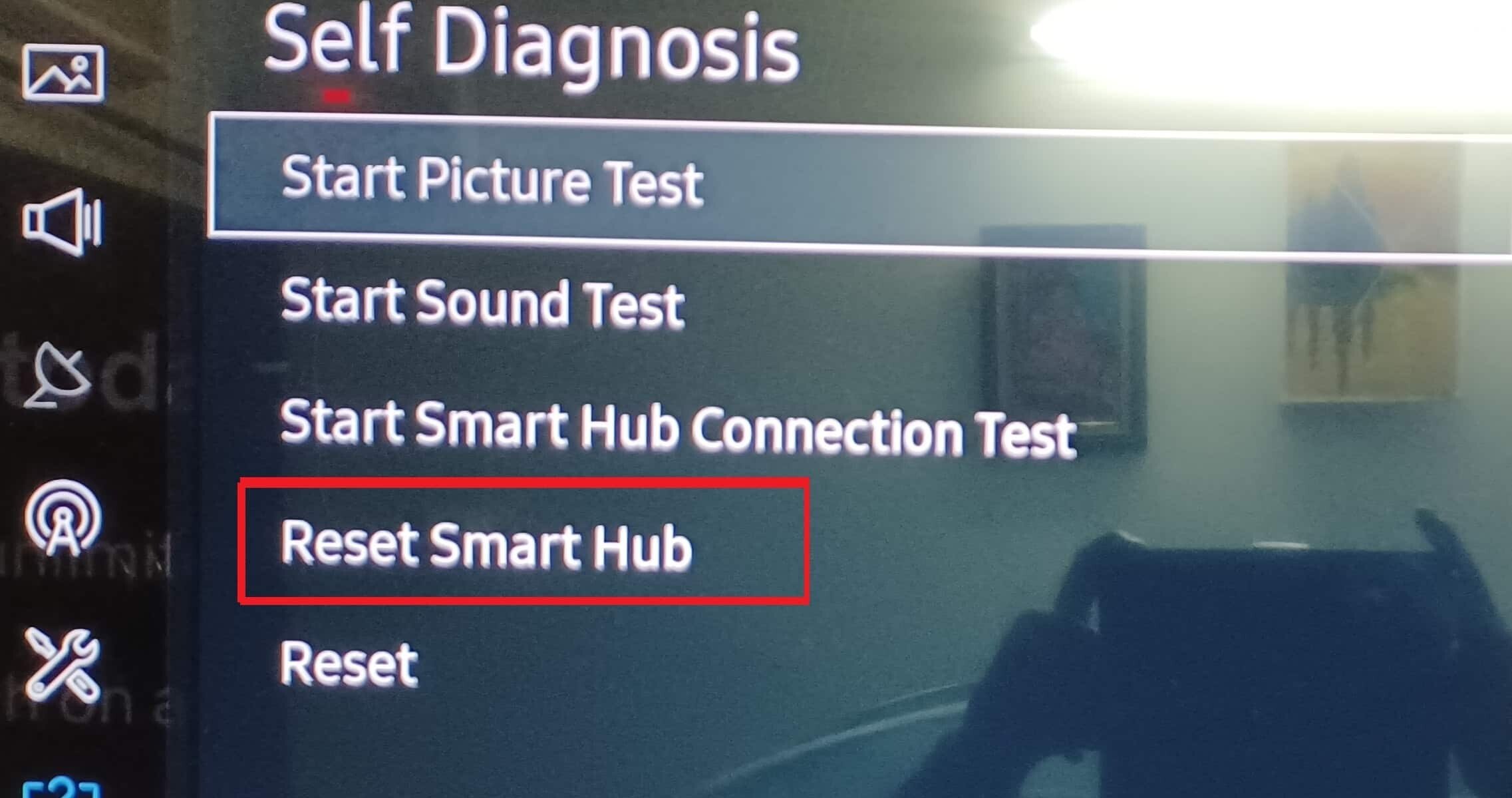 autodiagnóstico redefinir hub inteligente samsung smart tv | Como você tira a Samsung do modo de varejo