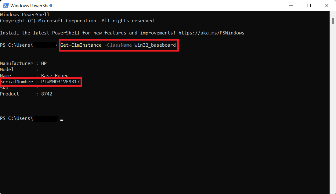 Serial number in windows PowerShell. How to Check Motherboard Model in Windows 10