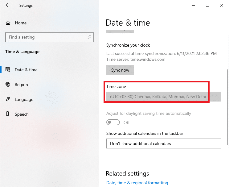 Set the time and pick the relevant time zone. | Fix Windows Update Error 0x80070005