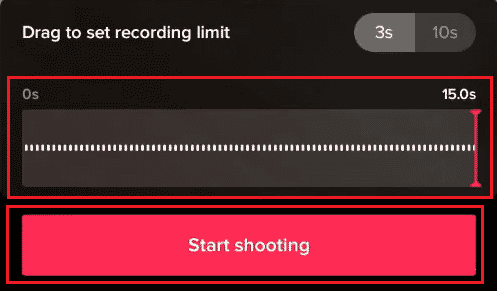 Set the timer and tap on Start shooting