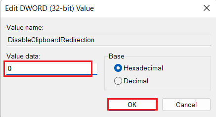 Set Value to 0 and click OK 