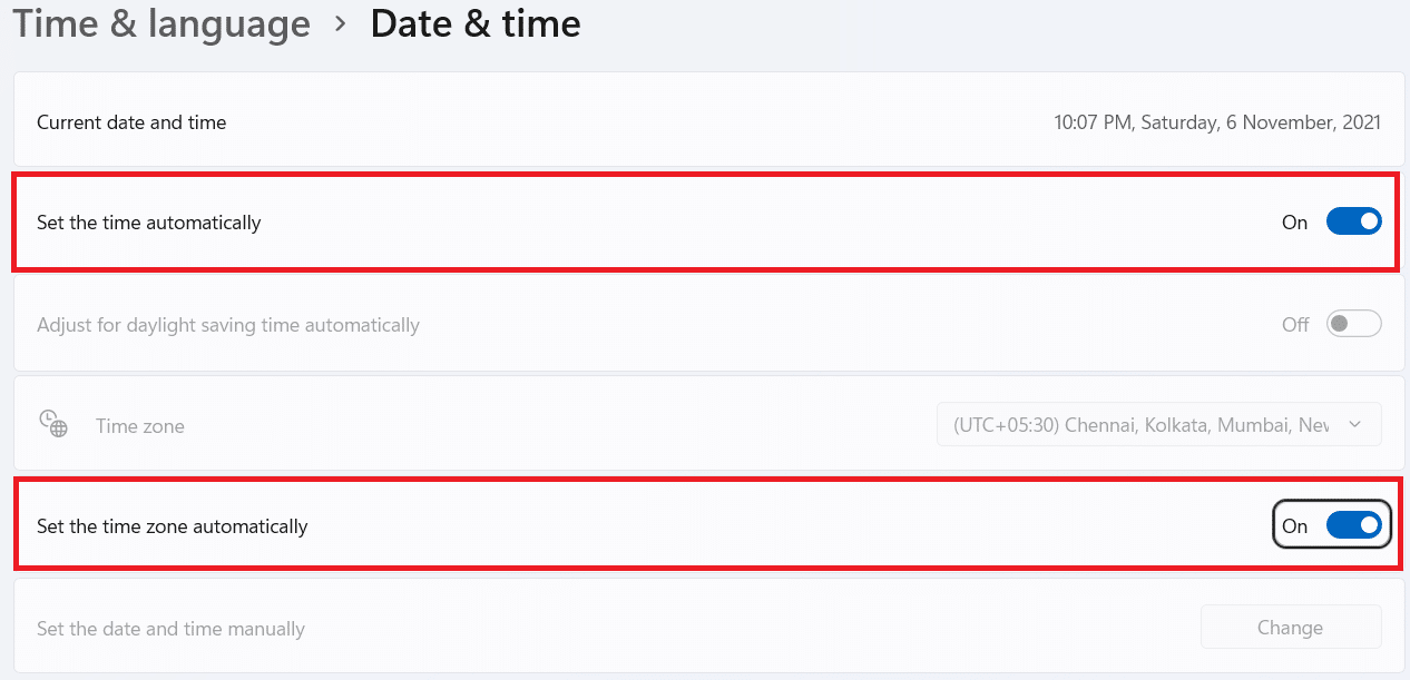 Setting date and time automatically