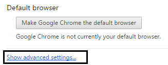 show advanced settings in google chrome