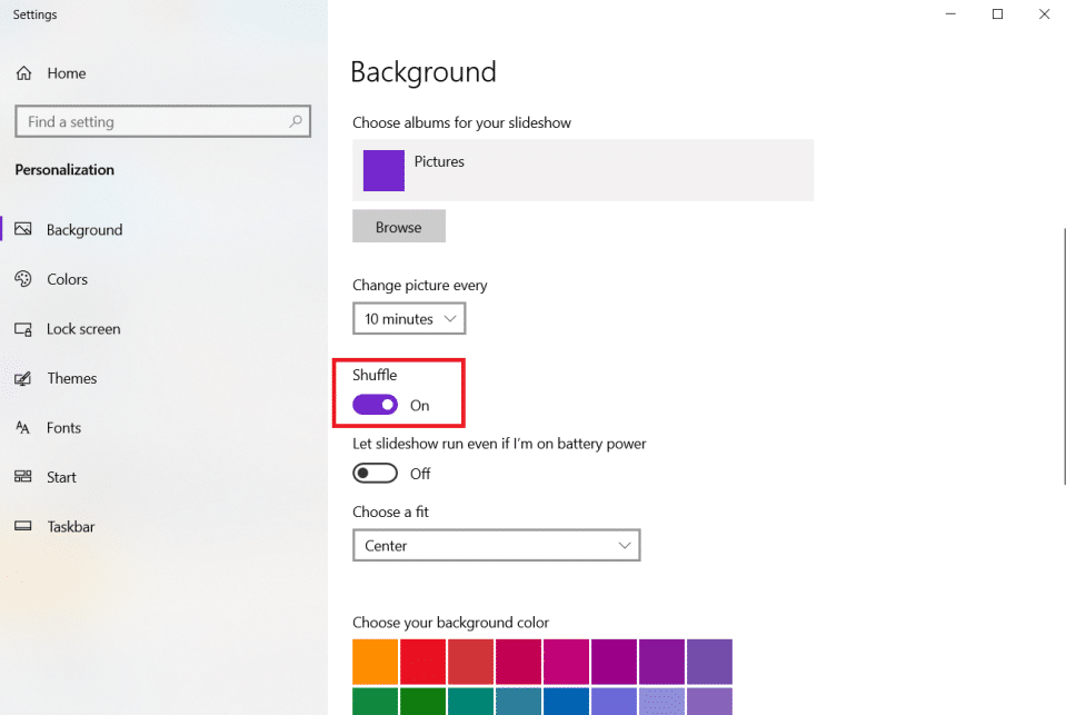toggle on shuffle option in background personalize settings. How to Setup 3 Monitors on a Laptop