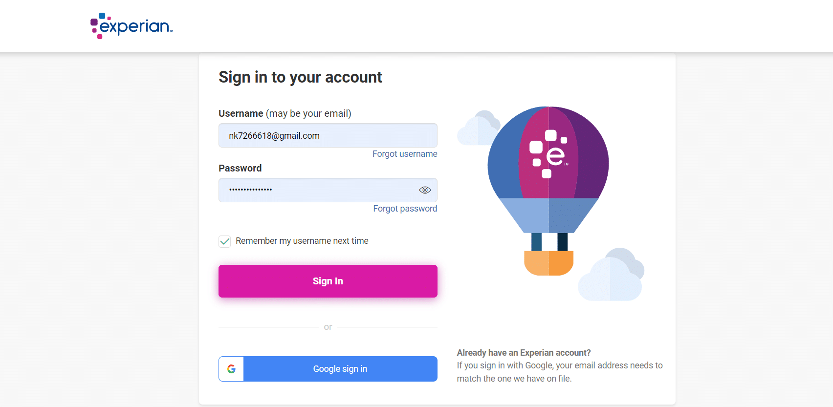 Sign in by entering your email address and password | 