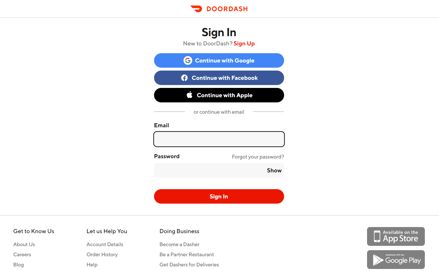 sign in to doordash account. How to Delete DoorDash Account