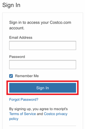 Sign into your account by tapping onto the Membership card icon.