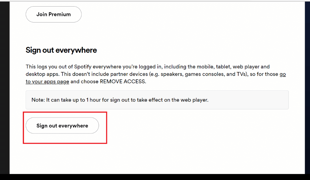 sign out everywhere option. How to Remove Device from Spotify Connect