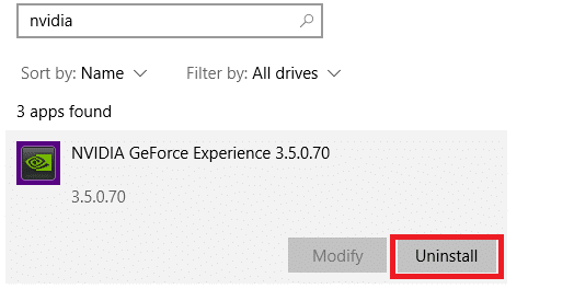 Аналогично удалите NVIDIA GeForce Experience. Как исправить ошибку разработчика 6068