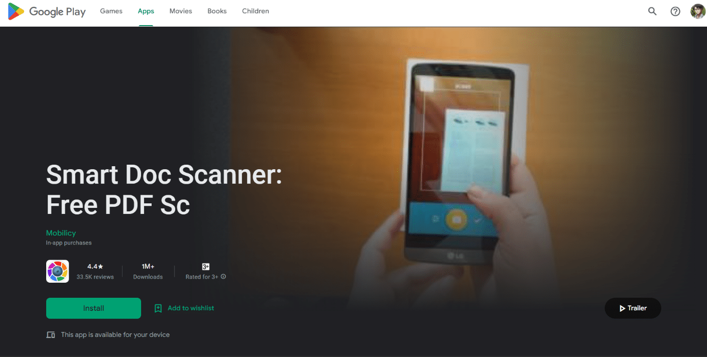 Smart Doc Scanner in play store