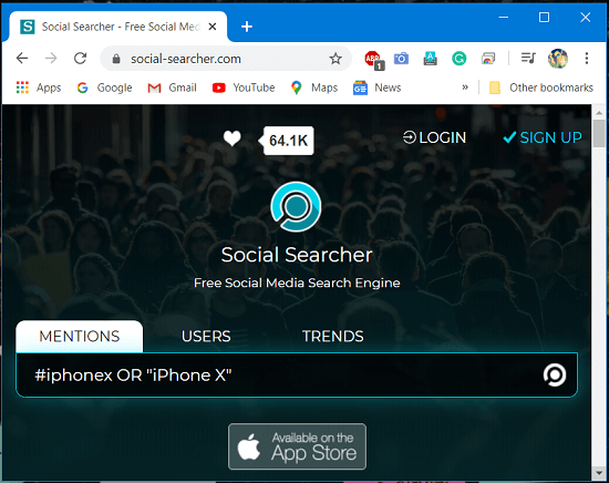 social searcher search engine