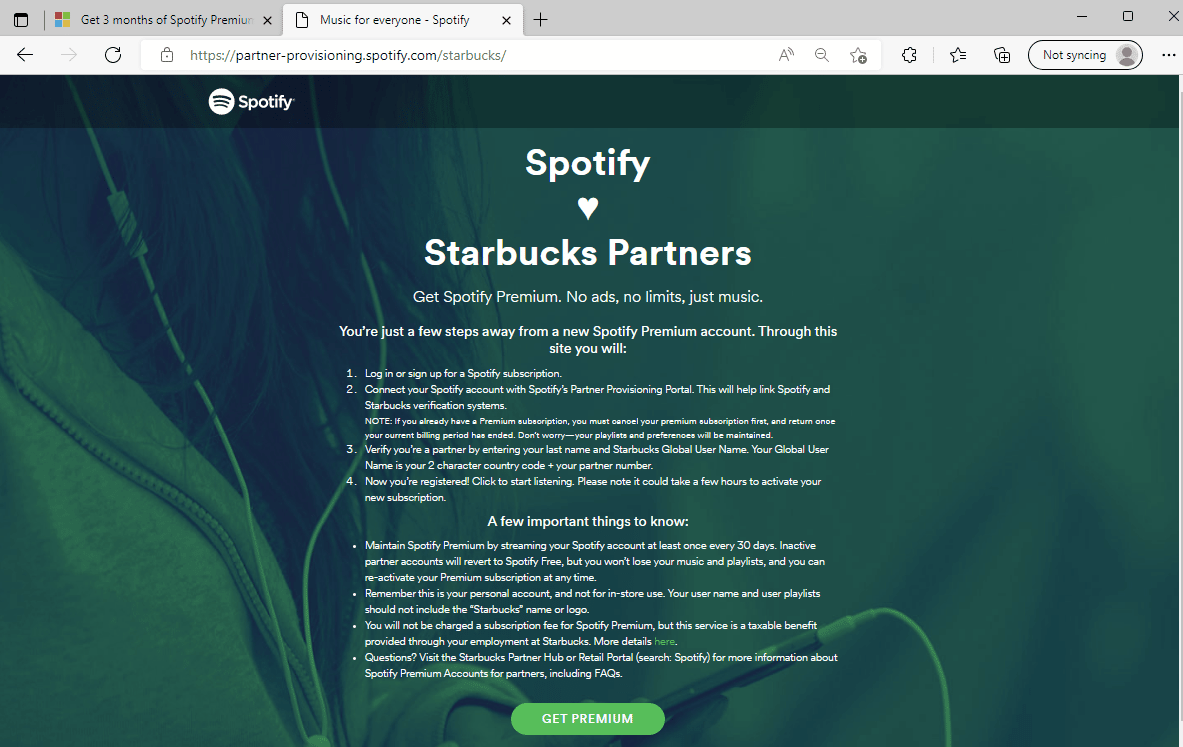spotify for starbucks employees