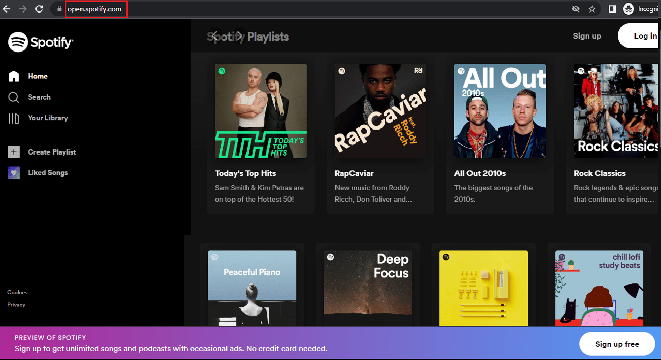 Página de inicio de Spotify. 32 mejores programas gratuitos para PC con Windows