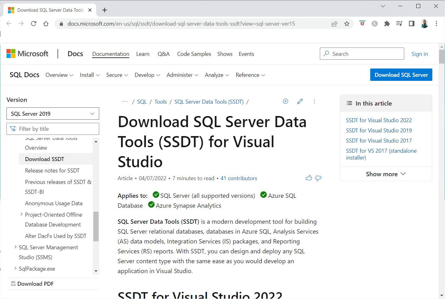 SSDT SQL Server Data Tools. Best Free Data Mining Software