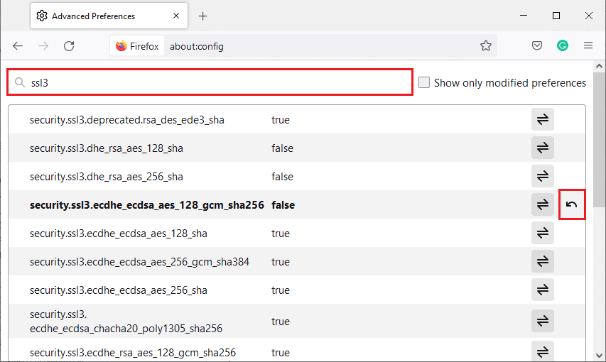 SSL3 in the Search bar. Fix Firefox SSL_ERROR_NO_CYPHER_OVERLAP in Windows 10