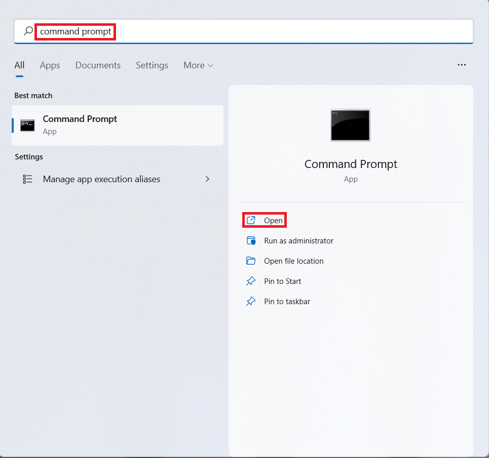 Start menu search results for Command Prompt. How to Check if Computer Supports Modern Standby in Windows 11