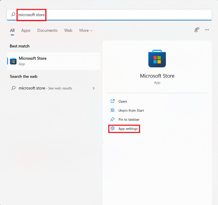 Start menu search results for Microsoft Store. How to Fix Microsoft Store Not Opening on Windows 11
