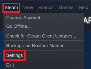 Steam menu in Steam PC client