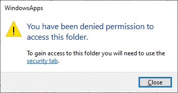Still, you will receive the following prompt even when you open the folder with Administrative privileges