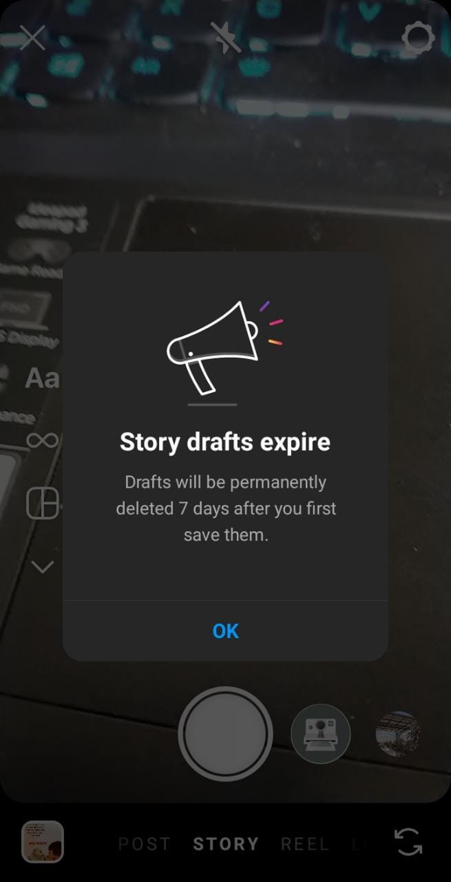Story drafts take 7 days to expire