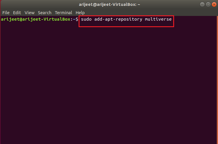 sudo add apt repository multiverse command in linux terminal. How to Get Among Us on Linux