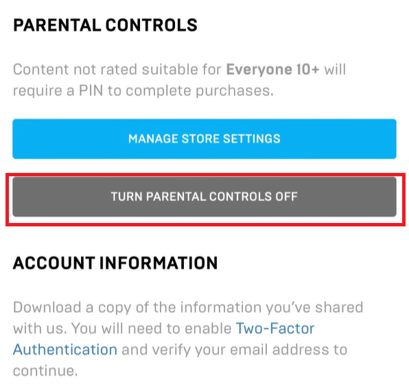 Swipe down and tap on TURN PARENTAL CONTROLS OFF | hack parent controls