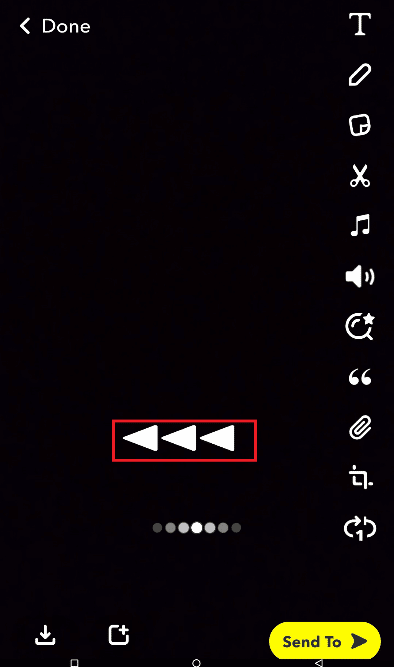 Swipe left the screen until you get to the rewind effect