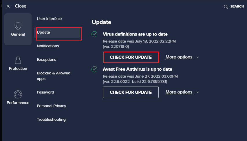switch to the Update tab and click on Check for Updates button. Fix Error Code 541 in Windows 10