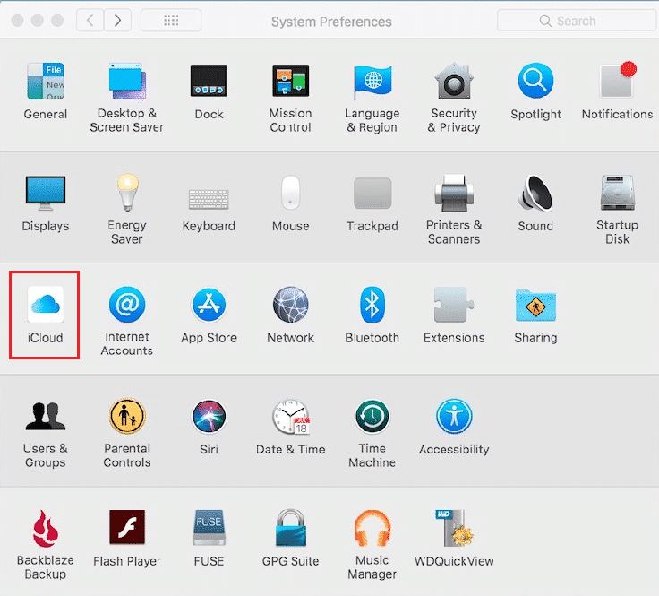 system preferences icloud mac