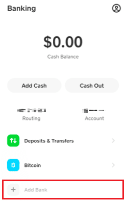 tap on Add Bank