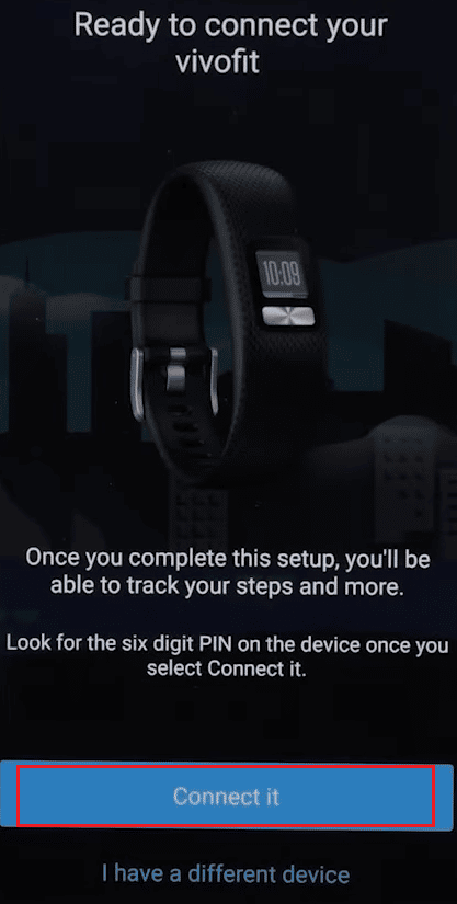 tap on Connect it | changing time on Vivofit | Garmin showing wrong time