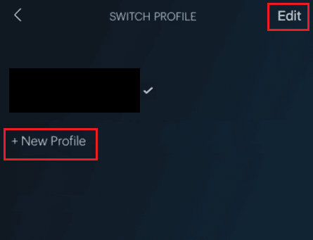 tap on Edit to modify the profile settings or tap on New Profile to add a new profile