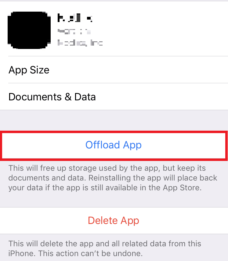 tap on Offload App and clear the cache of the Instagram app on your iOS device to reset the data