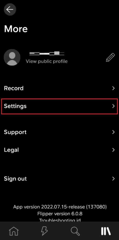 tap on Settings from the subsequent menu