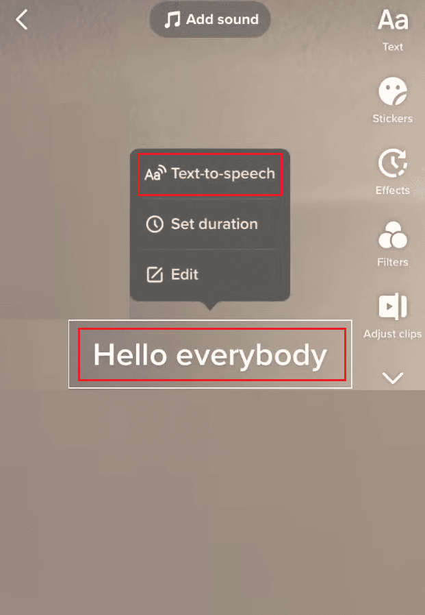 tap on Text-to-speech