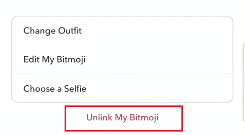 tap on Unlink My Bitmoji from the bottom