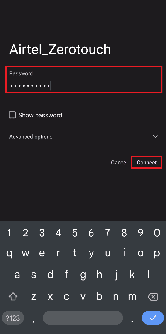 Tap on a Wi Fi connection, add Password, and tap on Connect to switch