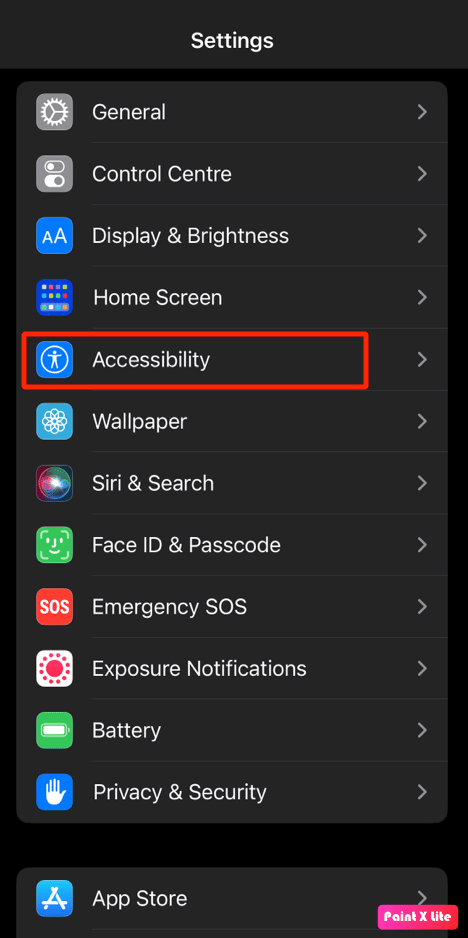 tap on accessibilty 
