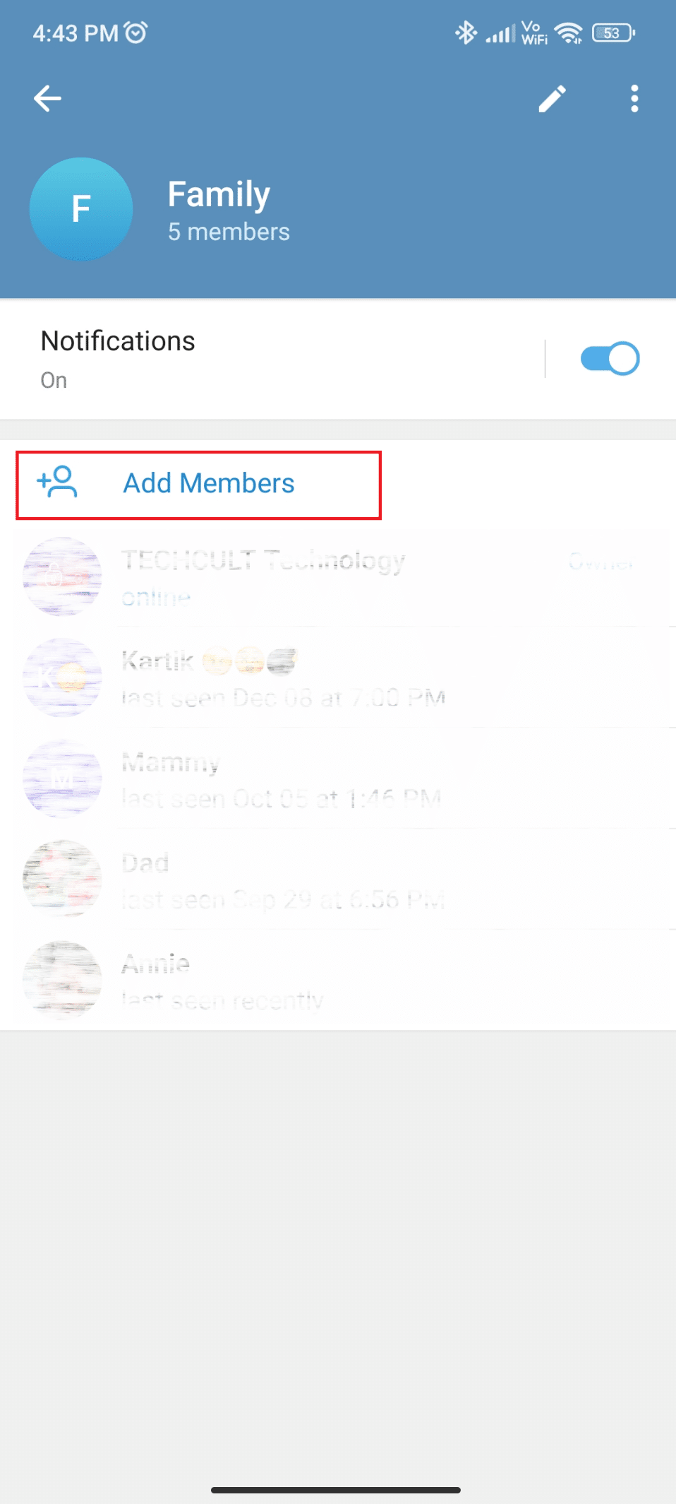 Tap on Add Members 
