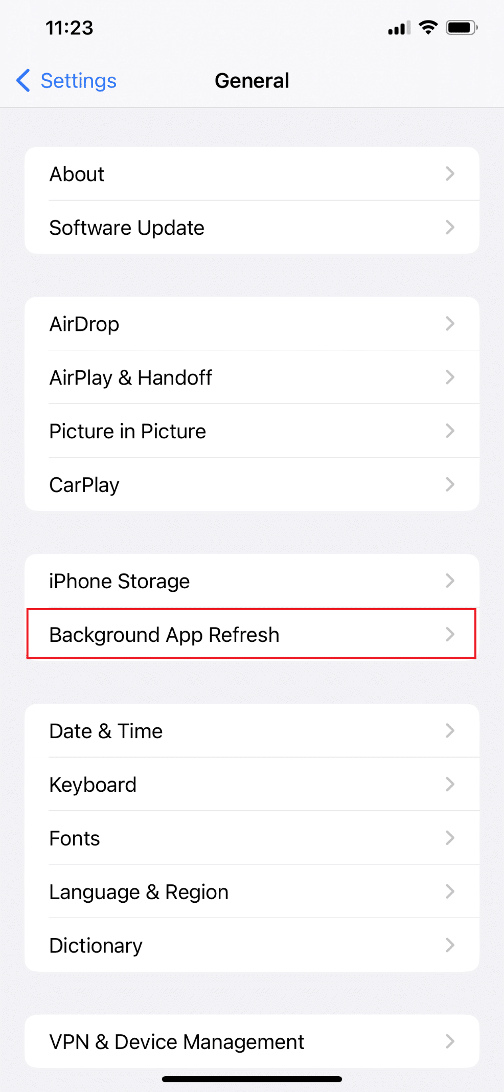 tap on Background App Refresh. Top 7 Fixes for Background App Refresh Not Working on iPhone
