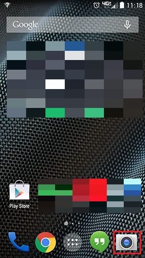 tap on camera icon