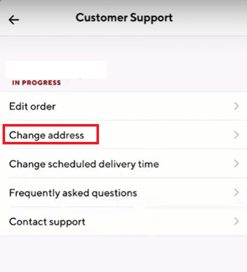 Tap on Change address