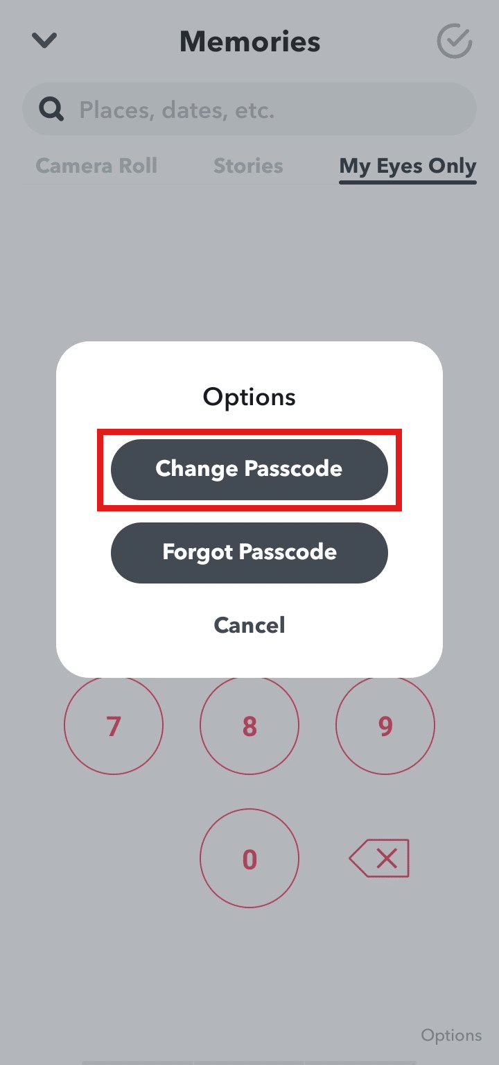 Tap on Change Passcode.