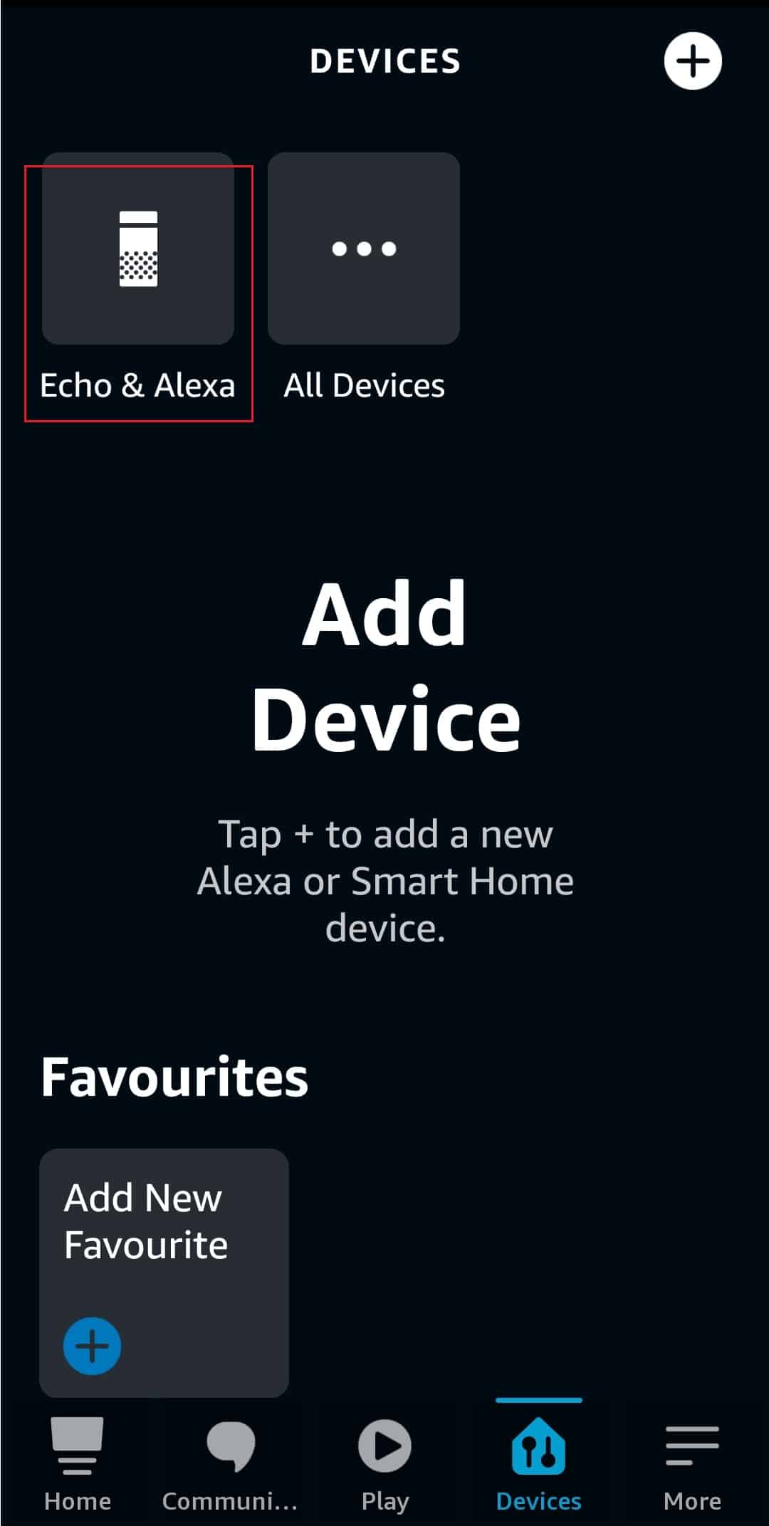 tap on echo and alexa device. Fix Alexa Error 10 2 17 5 1 in Echo Dot