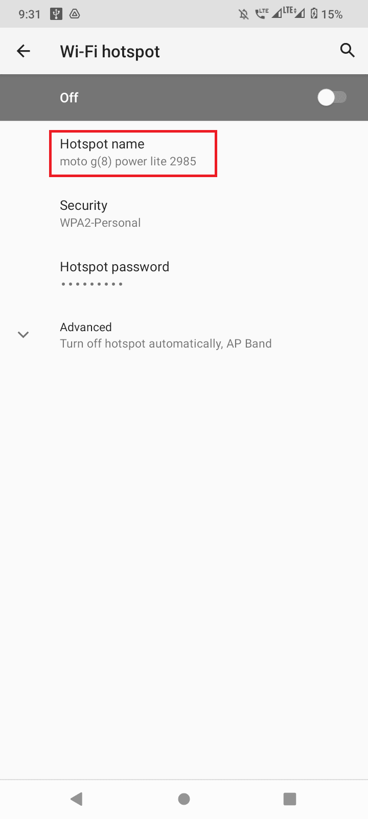 tap on hotspot name. How to Change WiFi Network Name